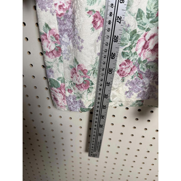 Vintage Floral Pattern 1980s open front blazer jacket Size 16/2 - Picture 5 of 6